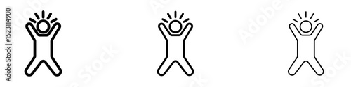 Self confidence icons for web site, mobile application. Logo illustration.