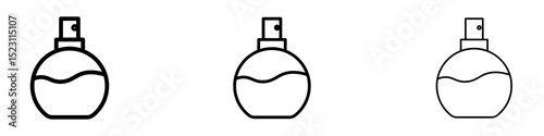 Perfume bottle icons for web site, mobile application. Logo illustration.