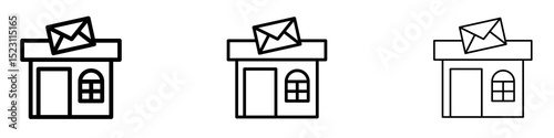 Post office icons for web site, mobile application. Logo illustration.