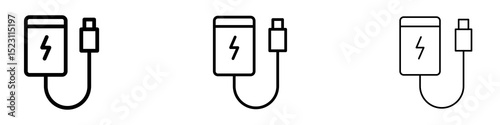 Power bank icons for web site, mobile application. Logo illustration.