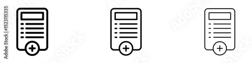 Medical insurance icons for web site, mobile application. Logo illustration.
