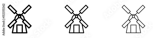 Mill icons for web site, mobile application. Logo illustration.