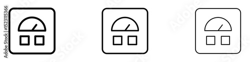 Meter icons for web site, mobile application. Logo illustration.