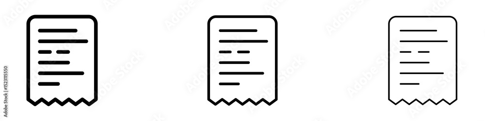 Paper receipt icons for web site, mobile application. Logo illustration. Paper receipt icons for web site, mobile application. Logo illustration.