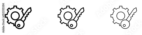 Key factor icons for web site, mobile application. Logo illustration.