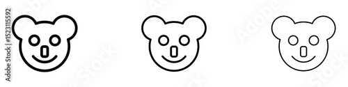 Koala head icons for web site, mobile application. Logo illustration.