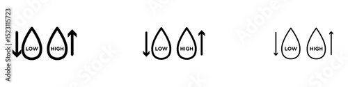 Low and high cholesterol icons for web site, mobile application. Logo illustration.