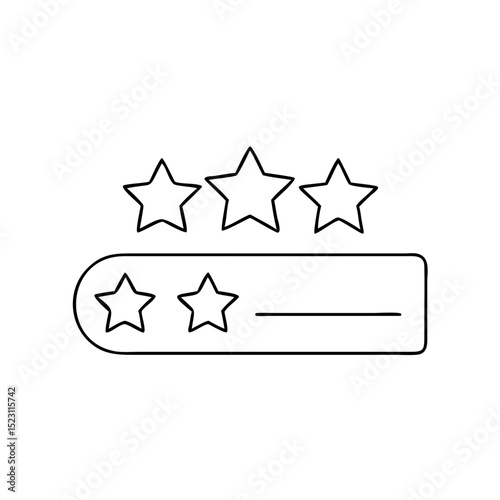 Vector icon of star rating system for customer feedback and review applications