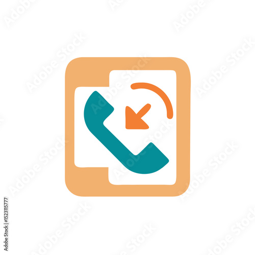 Vector icon of incoming call notification for enhancing communication interfaces in apps and websites