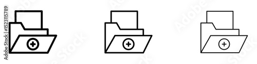 Medical history icons for web site, mobile application. Logo illustration.