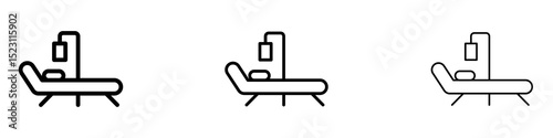 Hospital bed icons for web site, mobile application. Logo illustration.