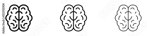 Human brain icons for web site, mobile application. Logo illustration.