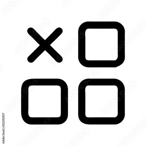 Vector icon of Tic Tac Toe game for engaging user interactions in apps and websites