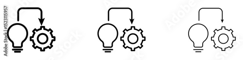 Implement icons for web site, mobile application. Logo illustration.