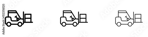 Forklift icons for web site, mobile application. Logo illustration.