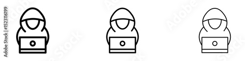 Hacker icons for web site, mobile application. Logo illustration.