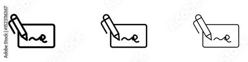 Electronic signature icons for web site, mobile application. Logo illustration.