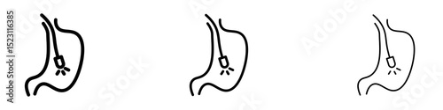 Endoscopy icons for web site, mobile application. Logo illustration.