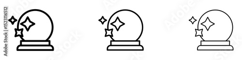 Crystal ball icons for web site, mobile application. Logo illustration.