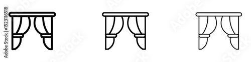 Curtains icons for web site, mobile application. Logo illustration.