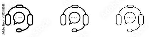 Customer support icons for web site, mobile application. Logo illustration.