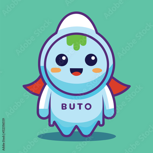 Cute Buto Ijo Indonesian Ghost – Mythical Holiday Character Cartoon Vector Isolated
