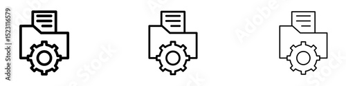 Data management icons for web site, mobile application. Logo illustration.