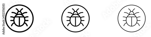 Debug icons for web site, mobile application. Logo illustration.