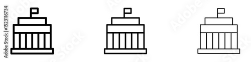 City hall building icons for web site, mobile application. Logo illustration.