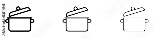 Cooking pot icons for web site, mobile application. Logo illustration.
