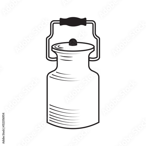 milk can icon illustration design template