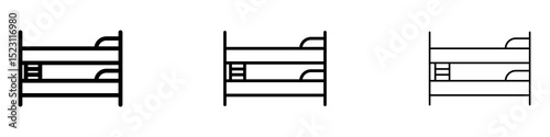 Bunk bed icons for web site, mobile application. Logo illustration.