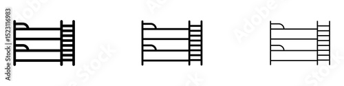 Bunk bed icons for web site, mobile application. Logo illustration.