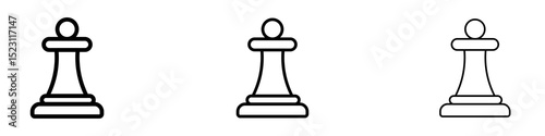 Chess pawn icons for web site, mobile application. Logo illustration.