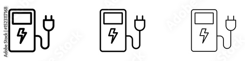 Charging station icons for web site, mobile application. Logo illustration.