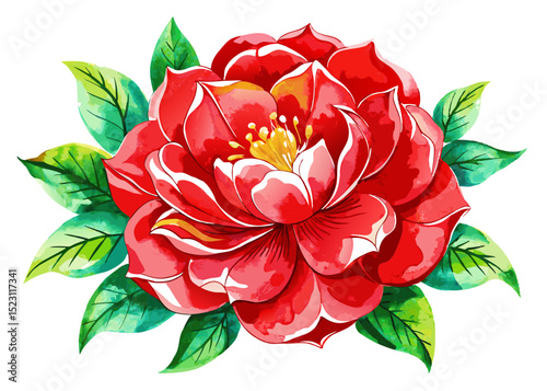 Red Watercolor Flower SVG – Floral Clipart for Romantic Crafts, Invitations, and Sublimation Designs