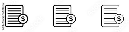 Bill paid icons for web site, mobile application. Logo illustration.