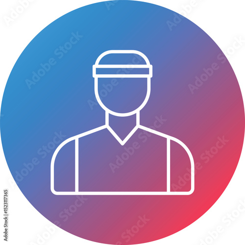 Headband Line Gradient Circle Background Icon