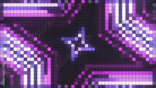 Annotation Bright mosaic. Annotation LED background with points of movement. Technological digital square background of color.  pixel background. Animation of an element of geometric .