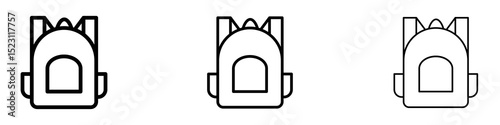 Backpack icons for web site, mobile application. Logo illustration.