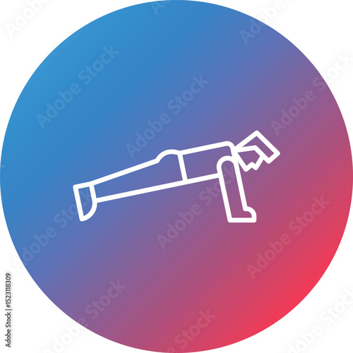 Push Up Line Gradient Circle Background Icon