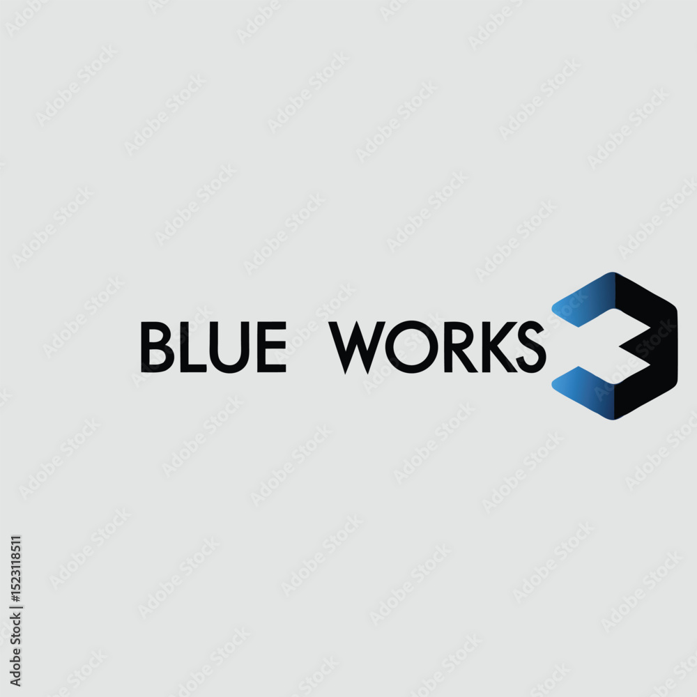 Fototapeta premium modern-logo-for--blue-works---abstract-3d-cube-or-.eps