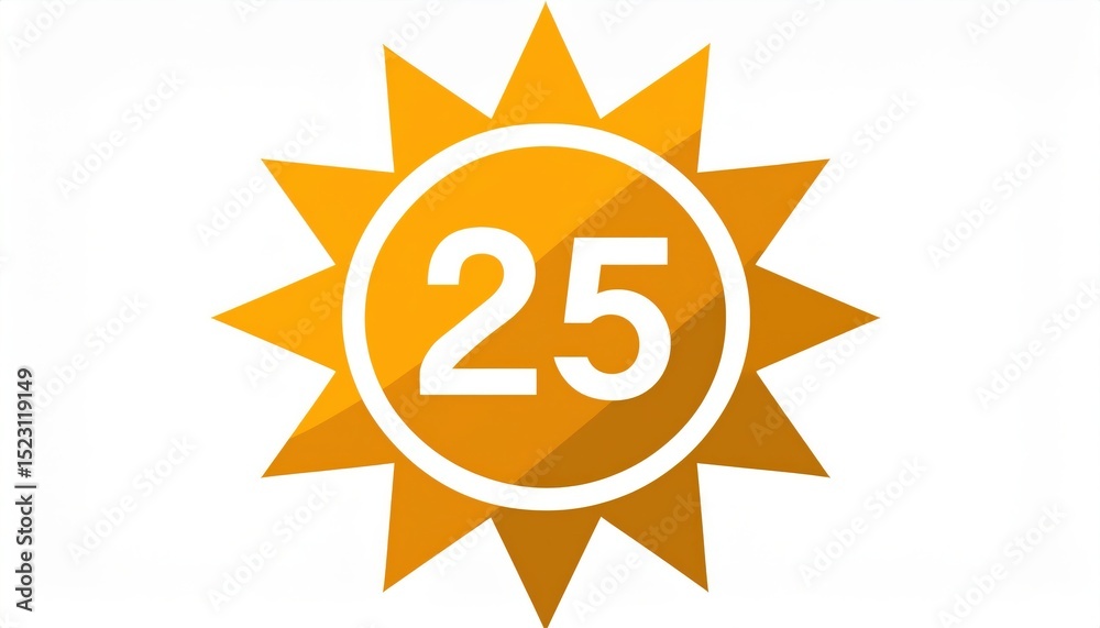 bold orange spf 25 sun icon with radiant rays and white circle border on clean white background for skincare branding, product label, cosmetic packaging, or summer web banner design
bold orange spf 25 sun icon with radiant rays and white circle border on clean white background for skincare branding, product label, cosmetic packaging, or summer web banner design
