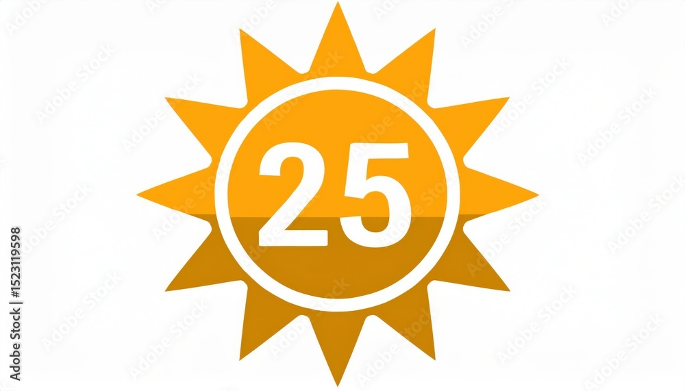 bold orange spf 25 sun icon with radiant rays and white circle border on clean white background for skincare branding, product label, cosmetic packaging, or summer web banner design
bold orange spf 25 sun icon with radiant rays and white circle border on clean white background for skincare branding, product label, cosmetic packaging, or summer web banner design