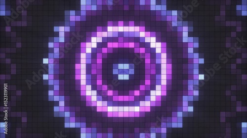 Annotation Bright mosaic. Annotation LED background with points of movement. Technological digital square background of color.  pixel background. Animation of an element of geometric .