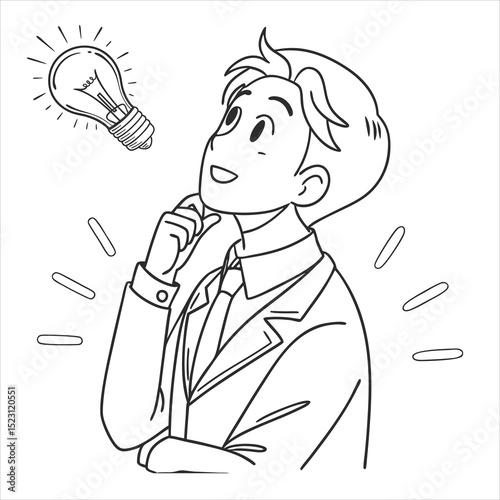 Businessman idea lightbulb inspiration illustration