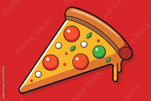 Delicious Pizza Slice A Tempting Illustration of Italian Cuisine