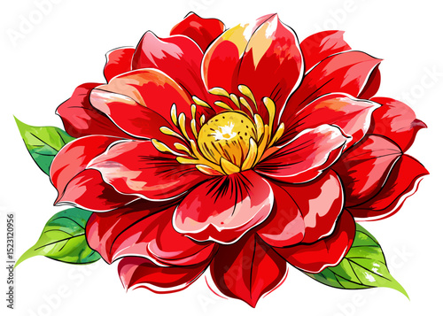 Red Watercolor Flower SVG – Floral Clipart for Romantic Crafts, Invitations, and Sublimation Designs