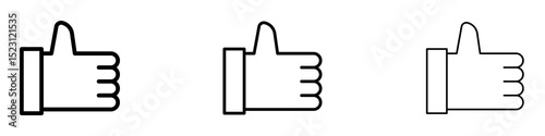 thumbs up icons. Thin linear graphic pictogram for website