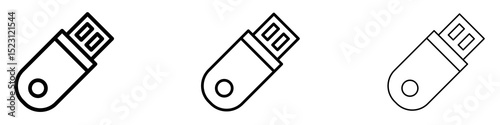 usb drive icons. Thin linear graphic pictogram for website